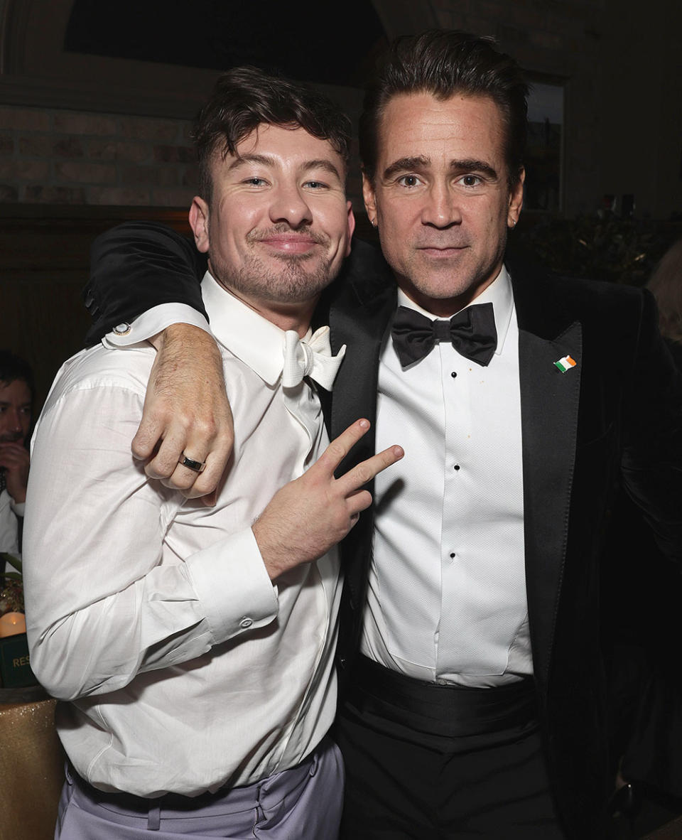 Barry Keoghan and Colin Farrell attend Searchlight's Banshees of Inisherin private Oscars afterparty at Craig's in West Hollywood on March 12, 2023.