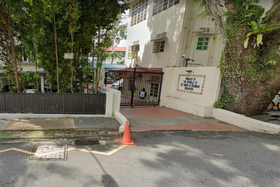 The Myanmar embassy in Singapore. (PHOTO: Google Street View screengrab)