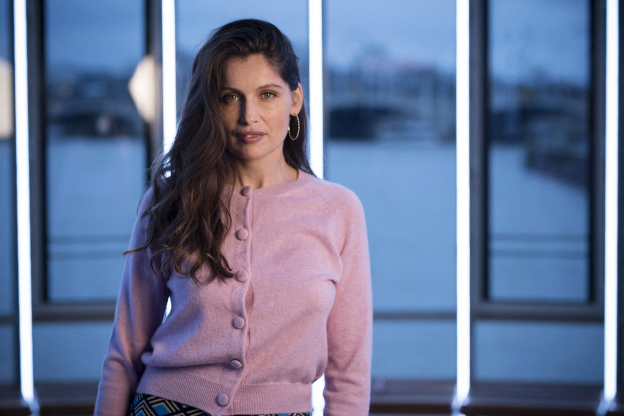 French actress Laetitia Casta poses during a photo session on the 