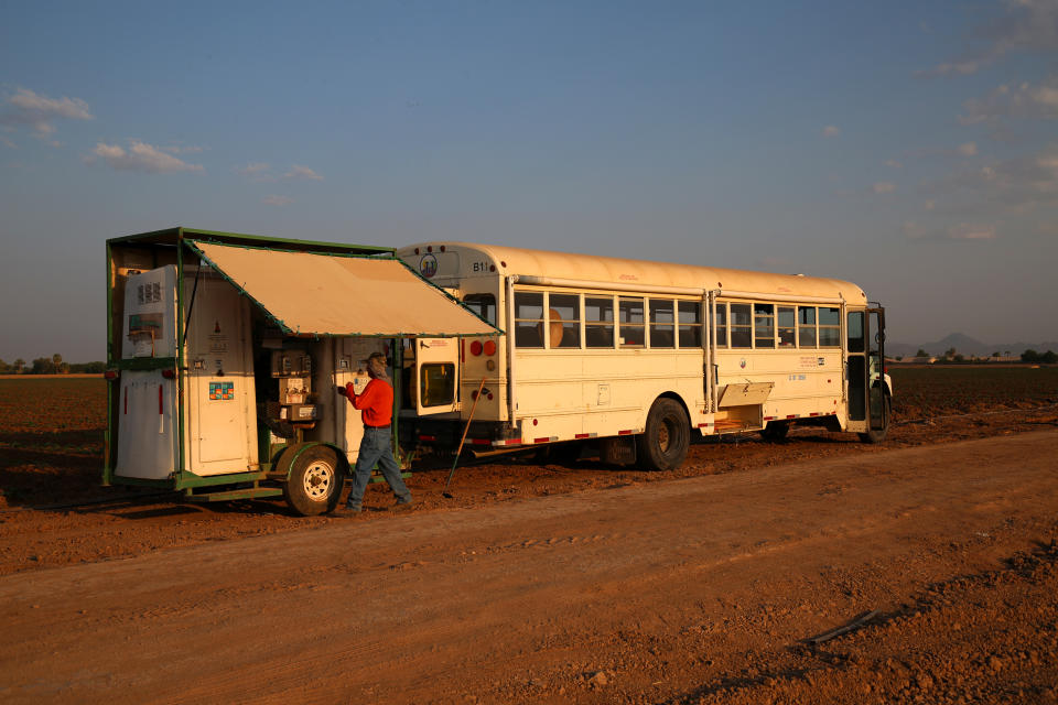 IMAGE: Day laborers school bus (Christine Romo / NBC News)