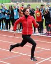 <p>The Duchess showed off her athletic prowess while <a href="https://www.townandcountrymag.com/society/tradition/news/a9506/kate-middleton-running-race/" rel="nofollow noopener" target="_blank" data-ylk="slk:competing against;elm:context_link;itc:0;sec:content-canvas" class="link ">competing against </a>Prince William and Prince Harry during a Heads Together event at a London Marathon Training Day. </p>