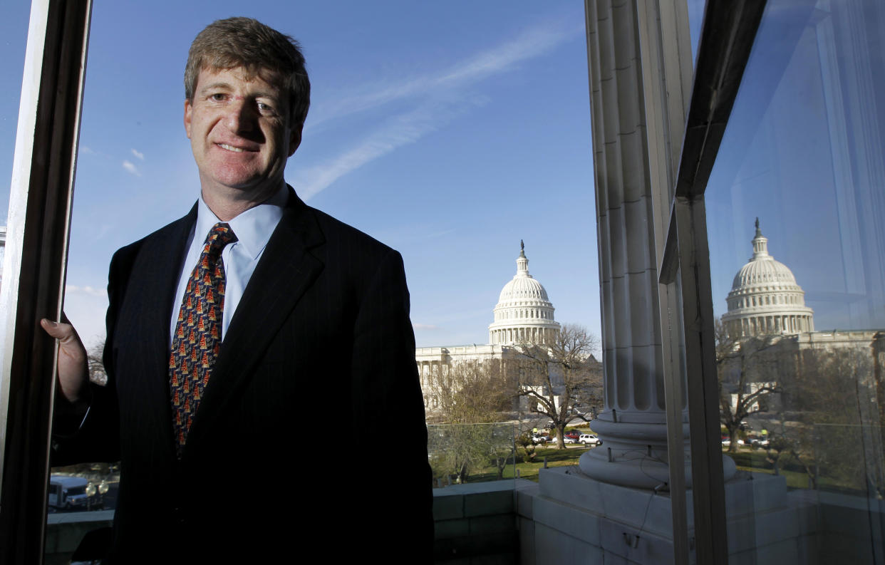FILE - Then-Rep. Patrick Kennedy, D-R.I., is photographed on Capitol Hill in Washington, Dec. 9, 2010. (AP Photo/Alex Brandon, File)