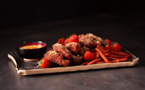 Adam's strawberry cheesecake chicken wings - Credit: Channel 4