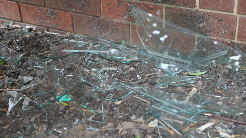 Broken glass from a window (file image)