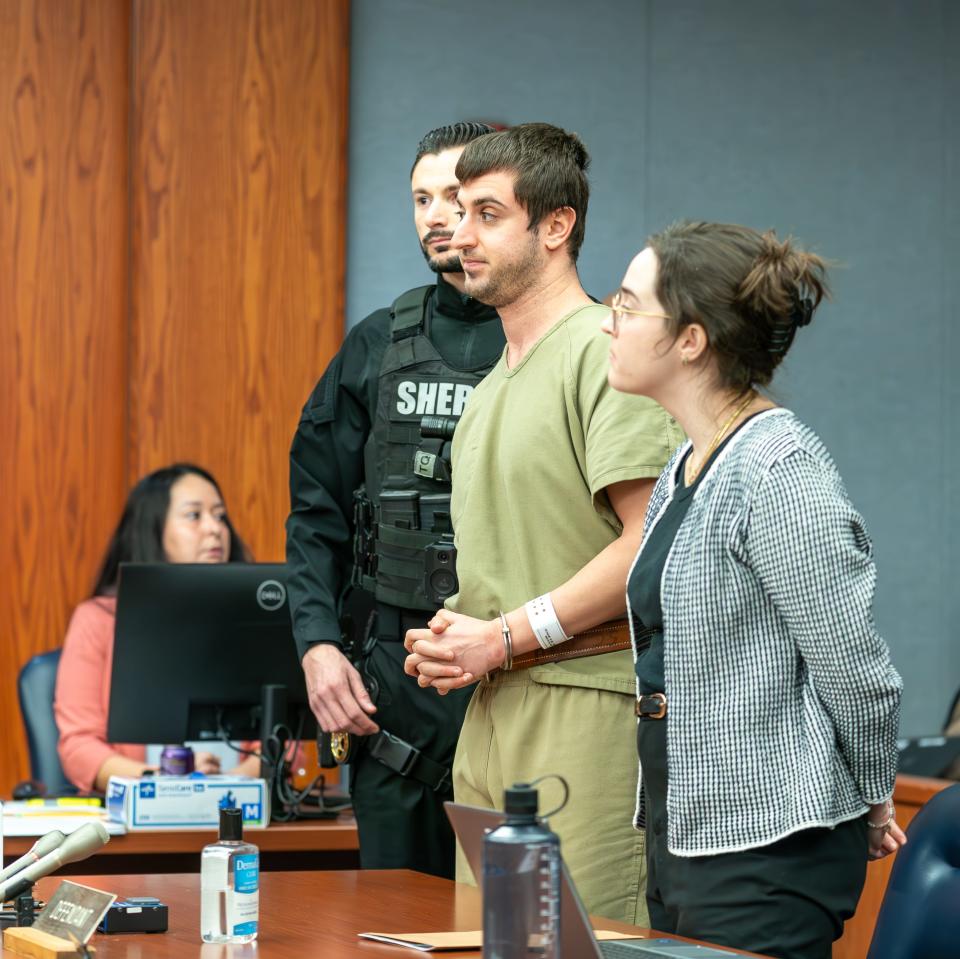 David Shroitman, charged with the murder of Maryrose Fealey, appears in Superior Court in Somerville for a detention hearing on Friday, Feb. 9, 2024.