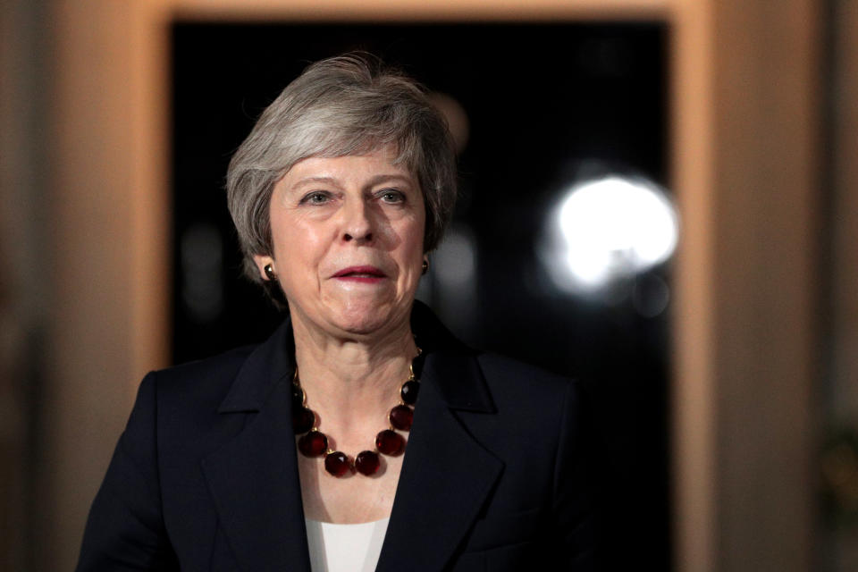 UK prime minister Theresa May delivers a Brexit statement at Downing Street on November 14, 2018. Photo: Getty