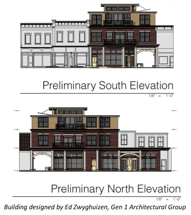 A rendering of the three-story development coming to downtown Zeeland. (Courtesy city of Zeeland)