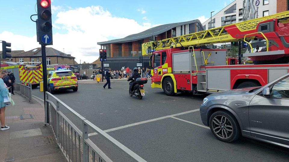 Firefighters at the scene (Josh Gill/PA) (PA Media)