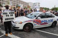 Protest against racial inequality in the aftermath of the death in Minneapolis police custody of George Floyd, in Washington