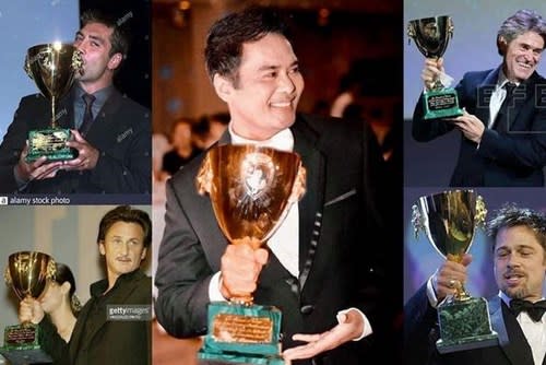 John shared this image on his social media; a collage of some of the actors who had won the Volpi Cup in the past  