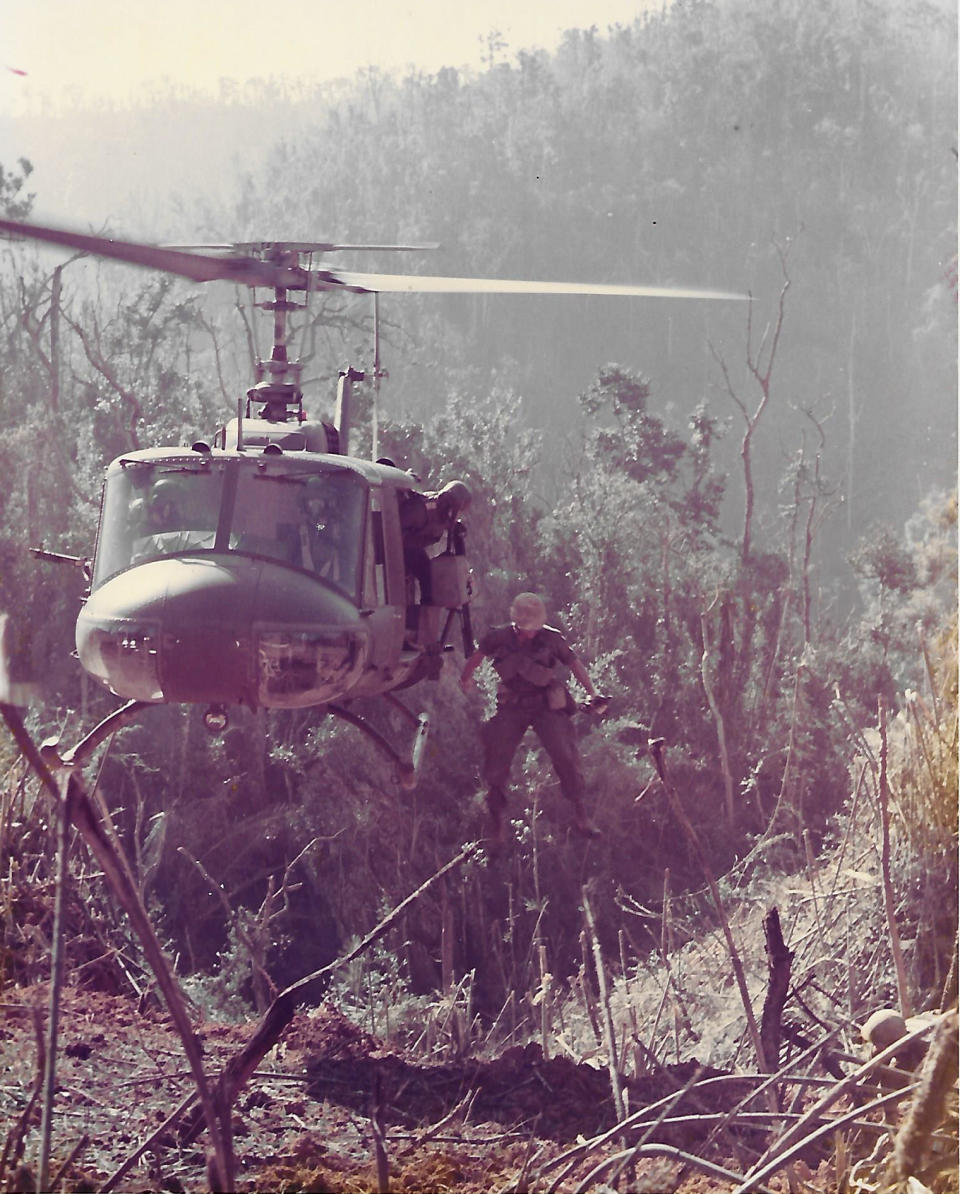 A Huey helicopter in Vietnam