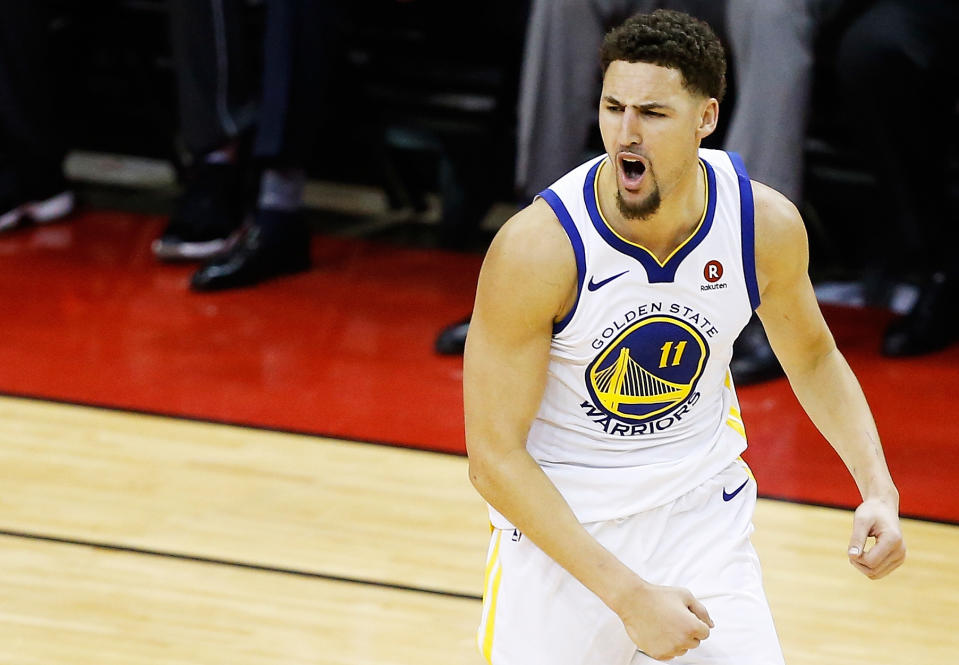 The Golden State Warriors have opened as heavy favorites to repeat and win the NBA Finals against the Cleveland Cavaliers. (Getty Images)