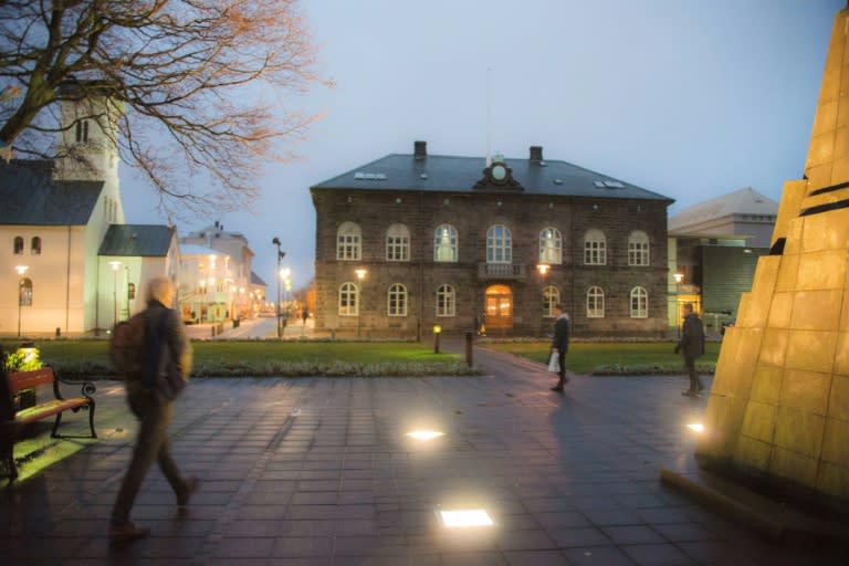 The parliament building in Reykjavik during the snap general election in October