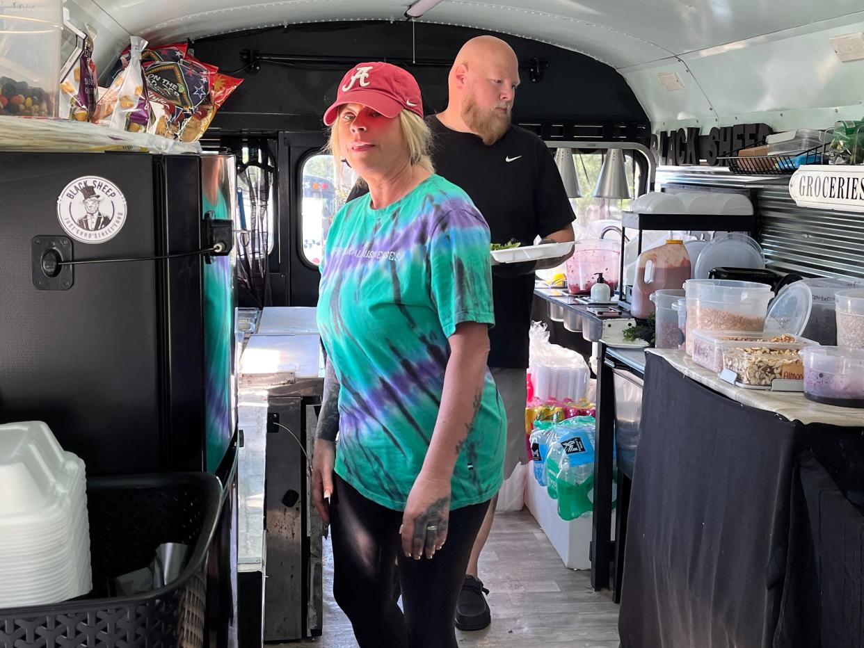 Kelly and Bill Ball of Dover are the operators of the Black Sheep Salads food truck.