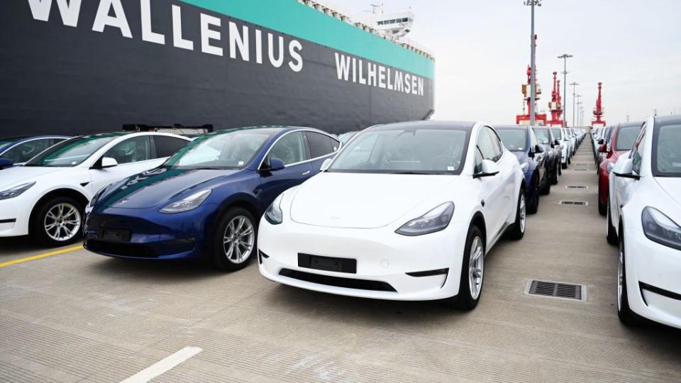 tesla vehicles export in shanghai