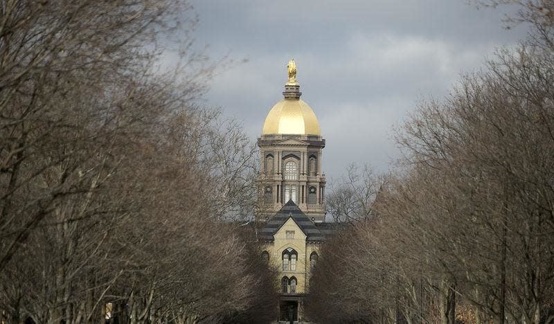 The Golden Dome at Notre Dame.