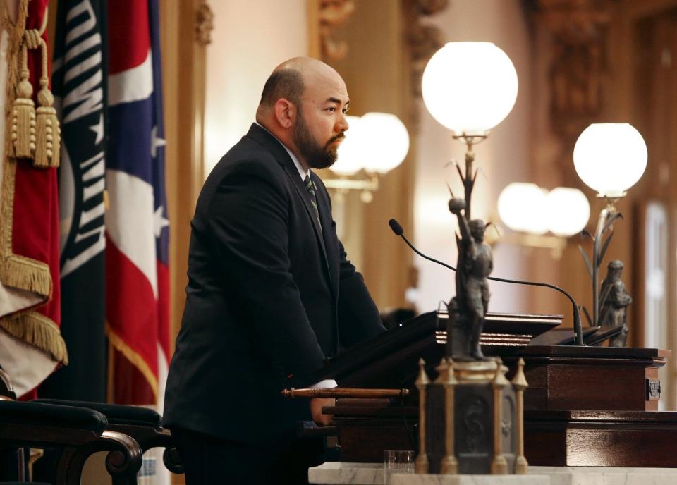 Former Ohio House speaker Cliff Rosenberger's official portrait is scheduled to be unveiled at the statehouse.