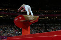 McKayla Maroney of United States competes on the vault during the Artistic Gymnastics Women's Vault final on Day 9 of the London 2012 Olympic Games at North Greenwich Arena on August 5, 2012 in London, England. (Photo by Ronald Martinez/Getty Images)