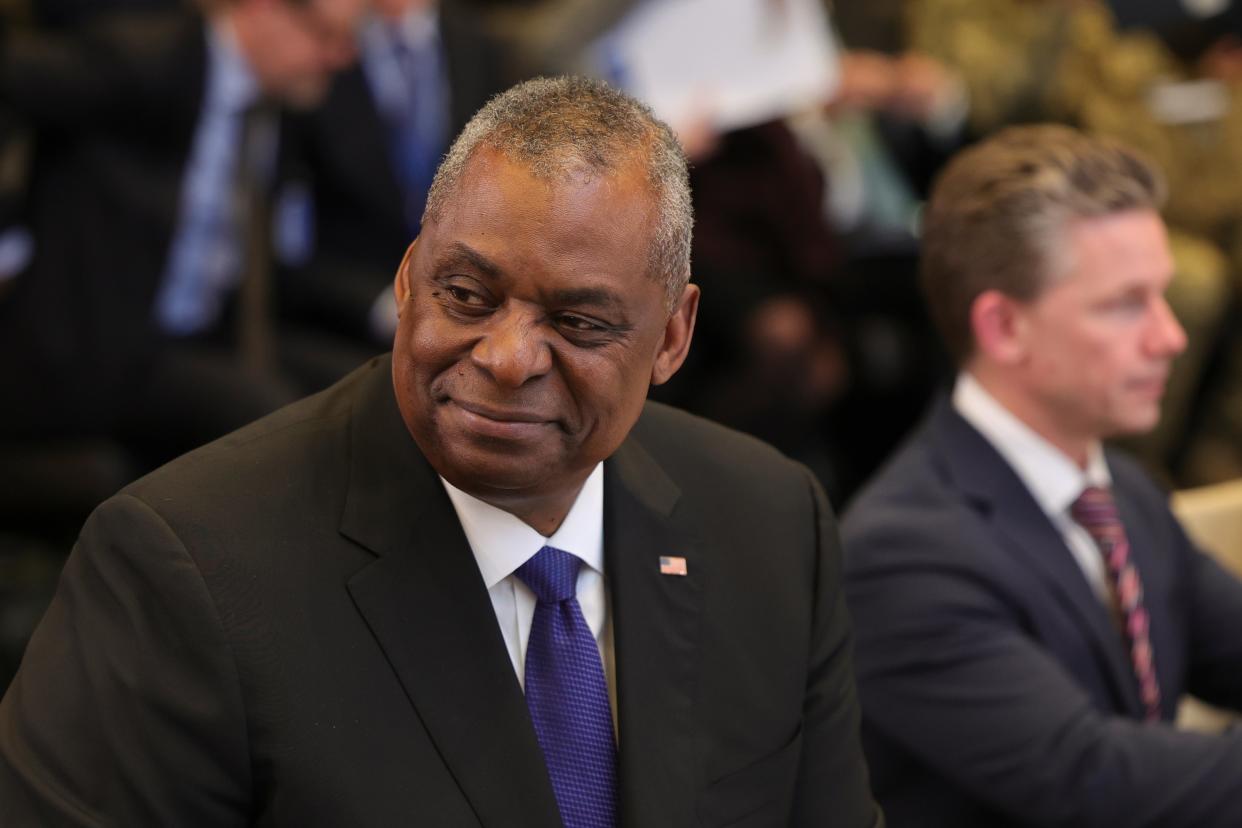 United States Secretary of Defense Lloyd Austin attends a NATO meeting (AP)