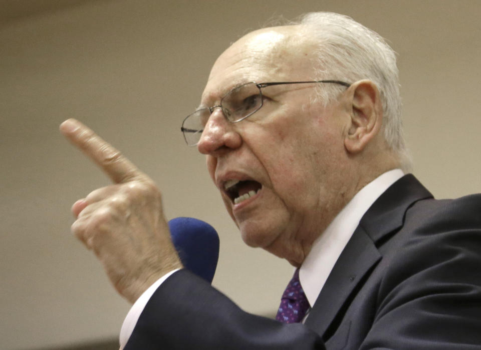 Rafael Cruz speaks during a tea party gathering Friday, Jan. 10, 2014, in Madisonville, Texas. The father of U.S. Senator Ted Cruz has turned some heads by calling for sending Barack Obama “back to Kenya” and dismissing the president as an “outright Marxist” out to “destroy all concept of God.” (AP Photo/Pat Sullivan)