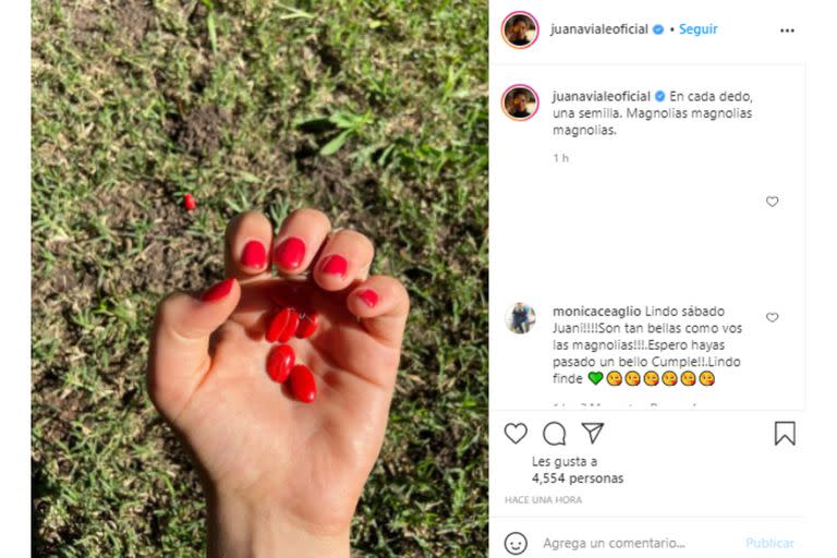 El posteo de Juana, desde su campo, que generó desconcierto