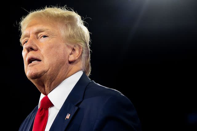 Brandon Bell/Getty Images Former U.S. President Donald Trump speaks at the Conservative Political Action Conference on Aug. 6, 2022, in Dallas