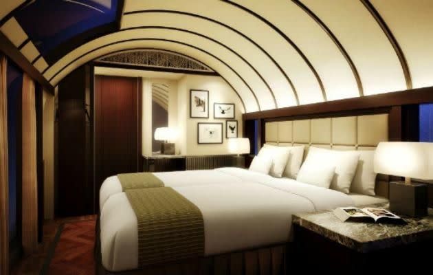 The Mizukaze double room is classier than your normal train cabin.