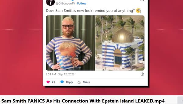 Does Sam Smith have a connection to Epstein's Island