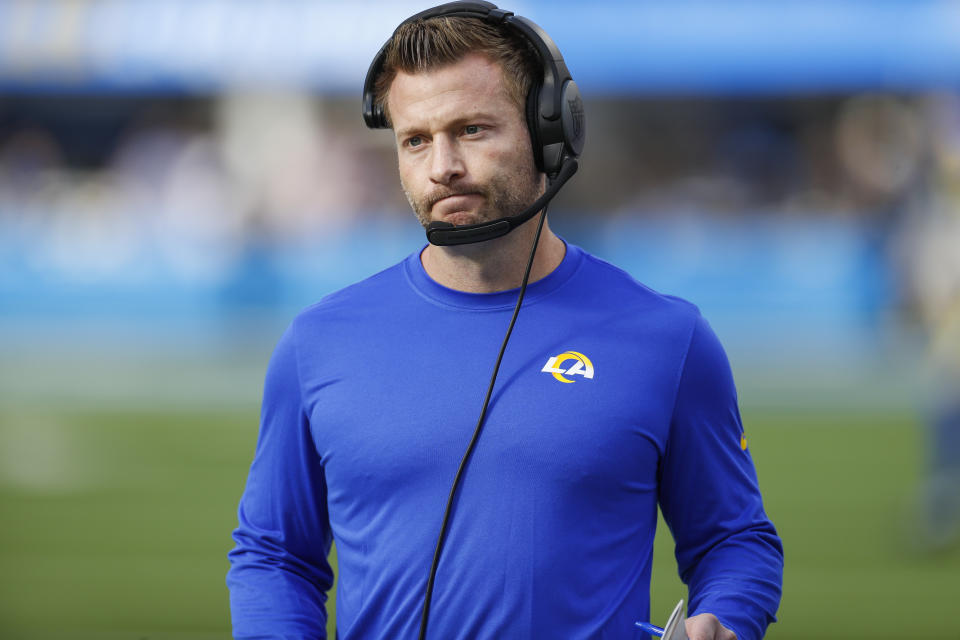 Los Angeles Rams coach Sean McVay was among the team's many questions this offseason. (Photo by Brandon Sloter/Icon Sportswire via Getty Images)
