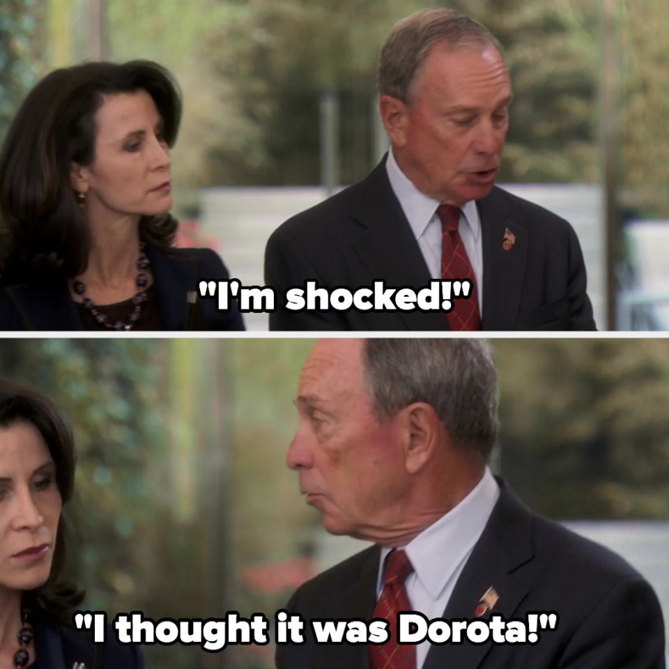 Mayor Bloomberg looks at his phone and tells an aide: "I'm shocked! I thought it was Dorota!"