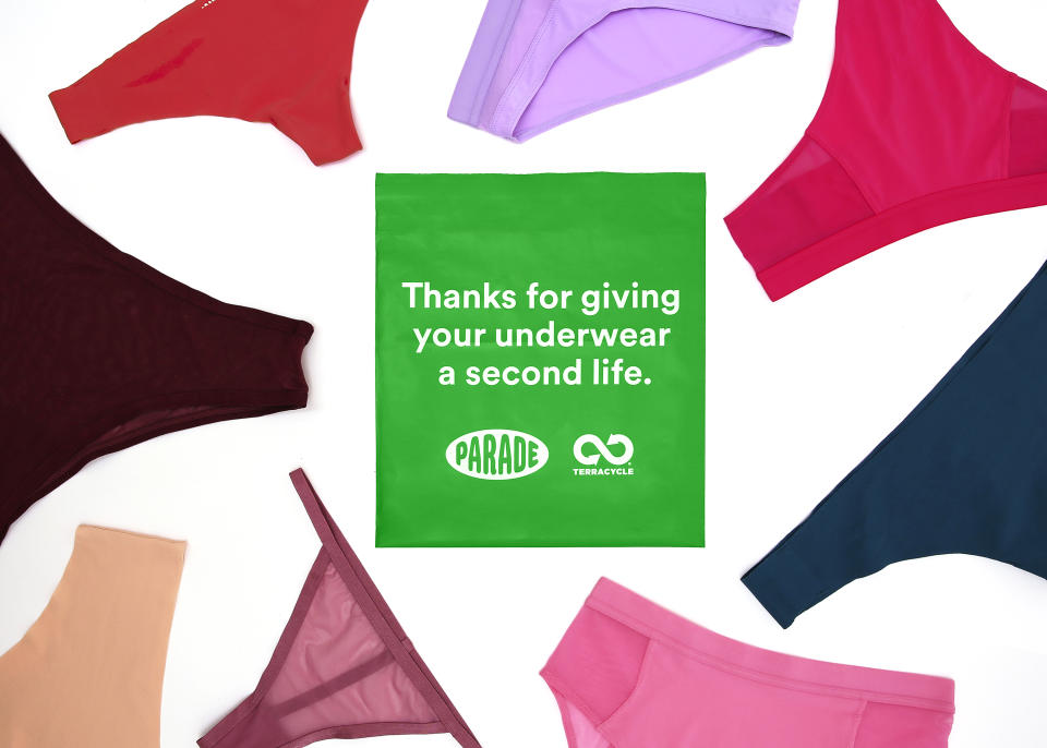 In Parade’s new underwear recycling program, shoppers receive a free biodegradable mailer, which allows them to mail back their used undies. - Credit: Courtesy Photo