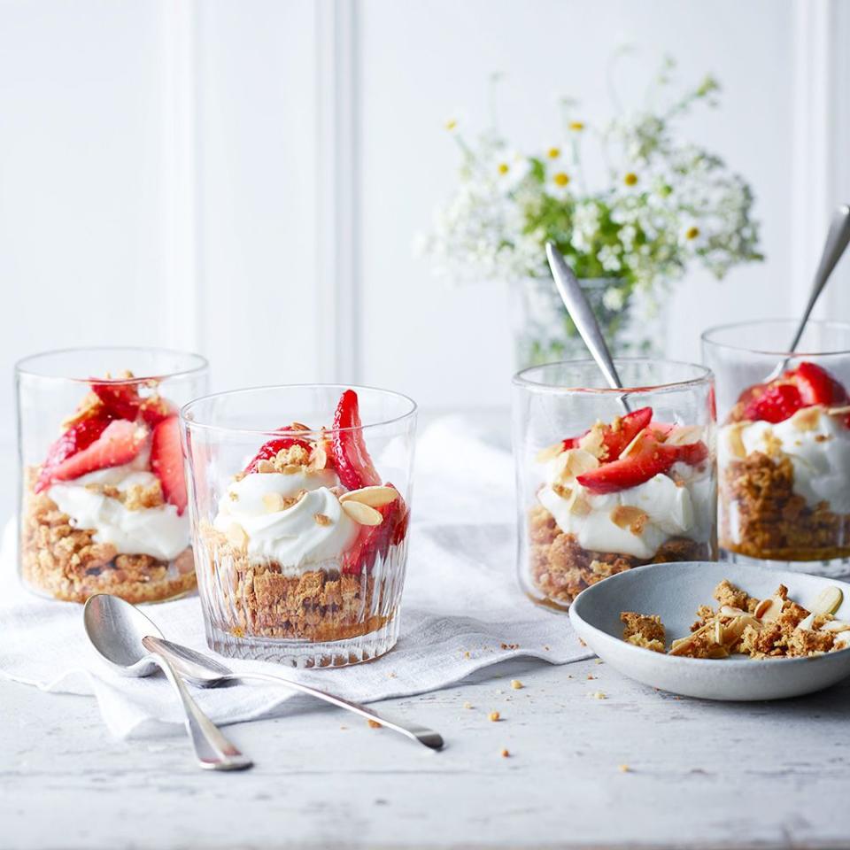 <p>Packed with limoncello zing and fresh strawberry sweetness, these summery pots are quick to prepare and make an effortless yet impressive <a href="https://www.goodhousekeeping.com/uk/food/g576144/dessert-recipes/" rel="nofollow noopener" target="_blank" data-ylk="slk:dinner party dessert;elm:context_link;itc:0;sec:content-canvas" class="link ">dinner party dessert</a> this summer.</p><p><strong>Recipe: <a href="https://www.goodhousekeeping.com/uk/food/recipes/a569326/strawberry-and-limoncello-cheesecake/" rel="nofollow noopener" target="_blank" data-ylk="slk:Strawberry and limoncello cheesecake pots;elm:context_link;itc:0;sec:content-canvas" class="link ">Strawberry and limoncello cheesecake pots</a></strong></p>