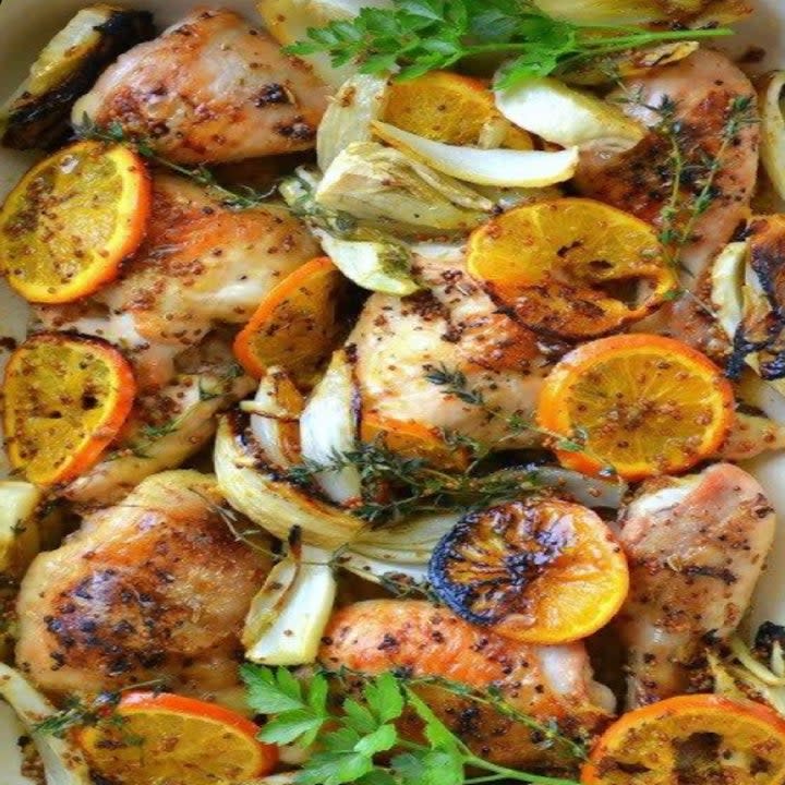 roasted chicken and clementines