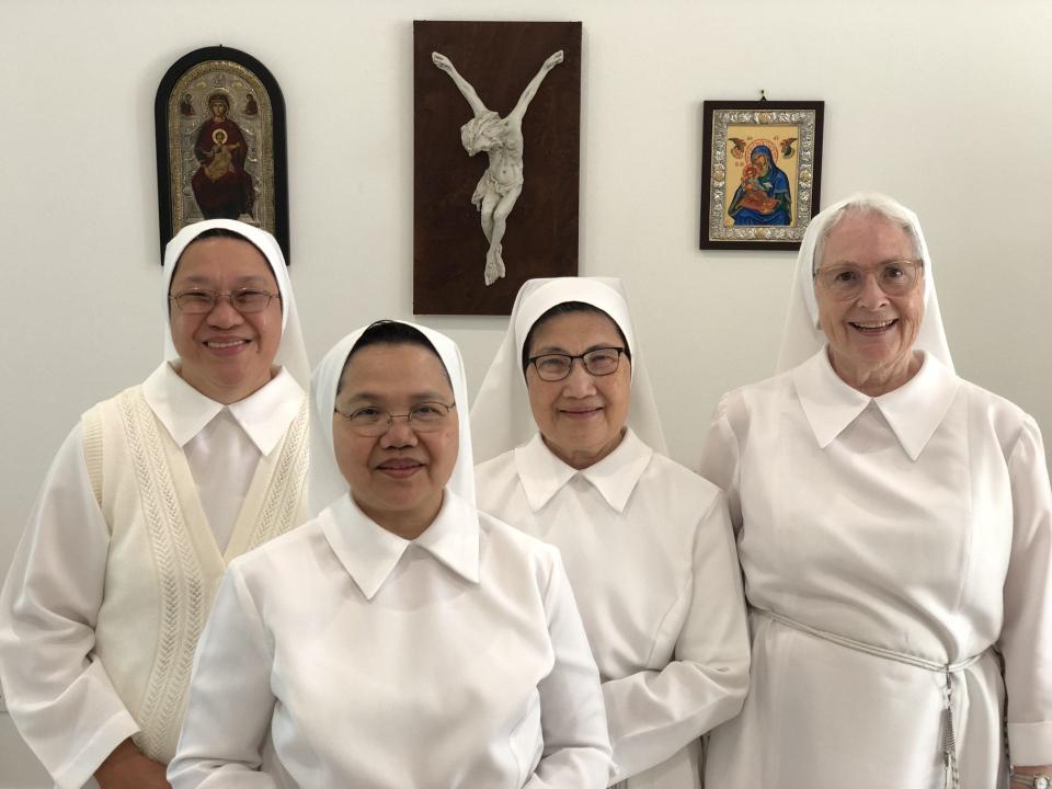 The four sisters (Sister Pilar, Sister Esperanza, Sister Marra and Sister Mary Frances, left to right) lead a contemplative life of prayer.