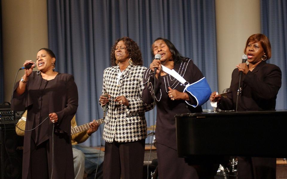 The Lumzy Sisters, shown in 2007. Doris (left to right) and Chequita have passed away, but Brenda and Delores are still performing with a new generation of singers.