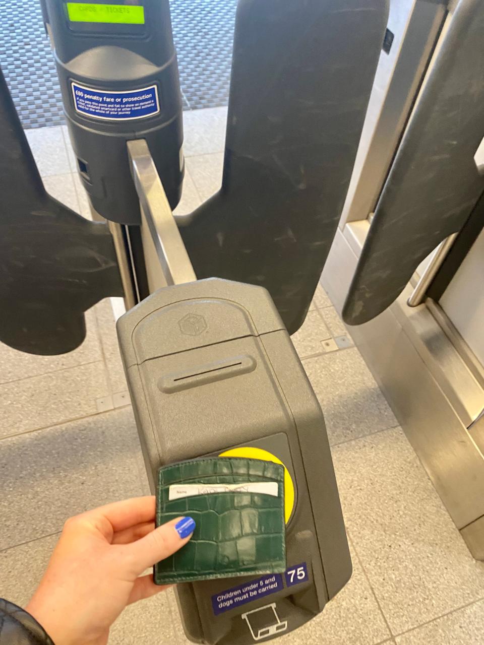 Paying by card to exit Elizabeth line.