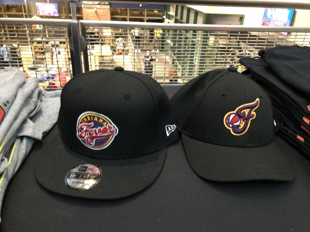 Indiana Fever baseball caps.