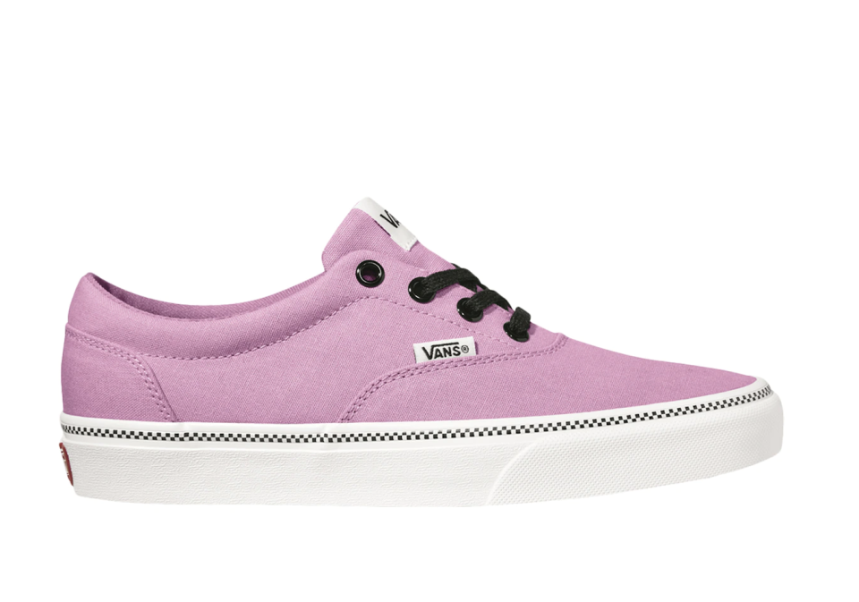 light pink Vans Doheny Check Foxing Sneakers  with black laces