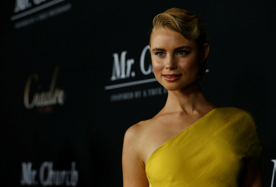 Cast member Lucy Fry poses at the premiere of "Mr. Church" in Los Angeles, California U.S., September 6, 2016.   REUTERS/Mario Anzuoni