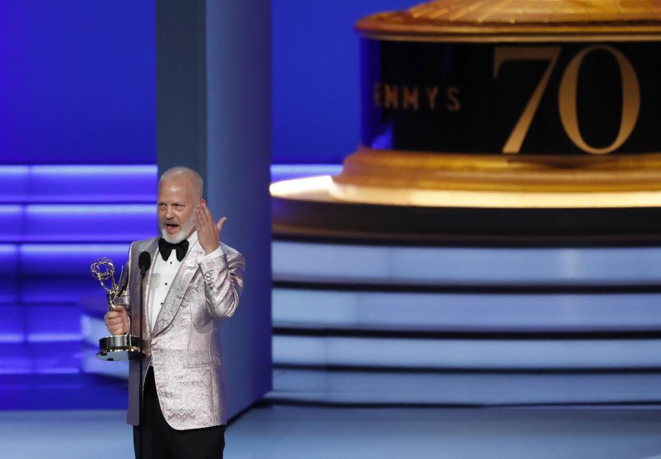 Ryan Murphy for <i>The Assassination of Gianni Versace: American Crime Story</i> wins the Emmy for Outstanding Directing for a Limited series, Movie or Dramatic special. REUTERS/Mario Anzuoni