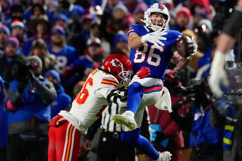 Dalton Kincaid set a Bills' record for most receptions by a rookie with 73.