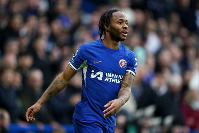 Raheem Sterling in action for Chelsea at Stamford Bridge