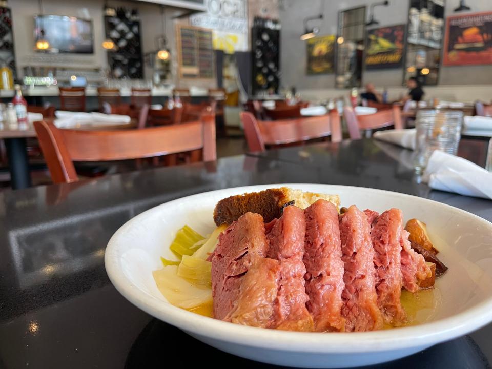 On St. Patrick's Day, The Local's chef Jeff is serving corned beef, cabbage & Irish soda bread.