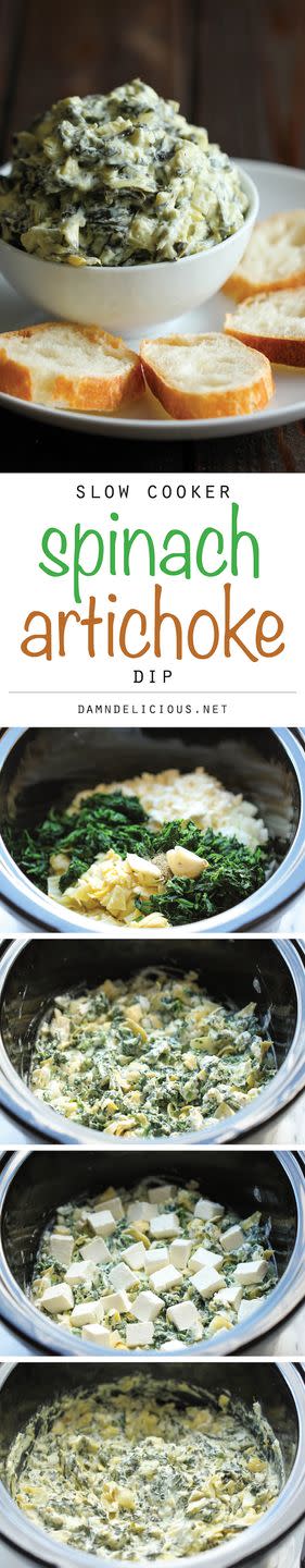 Slow Cooker Spinach and Artichoke Dip