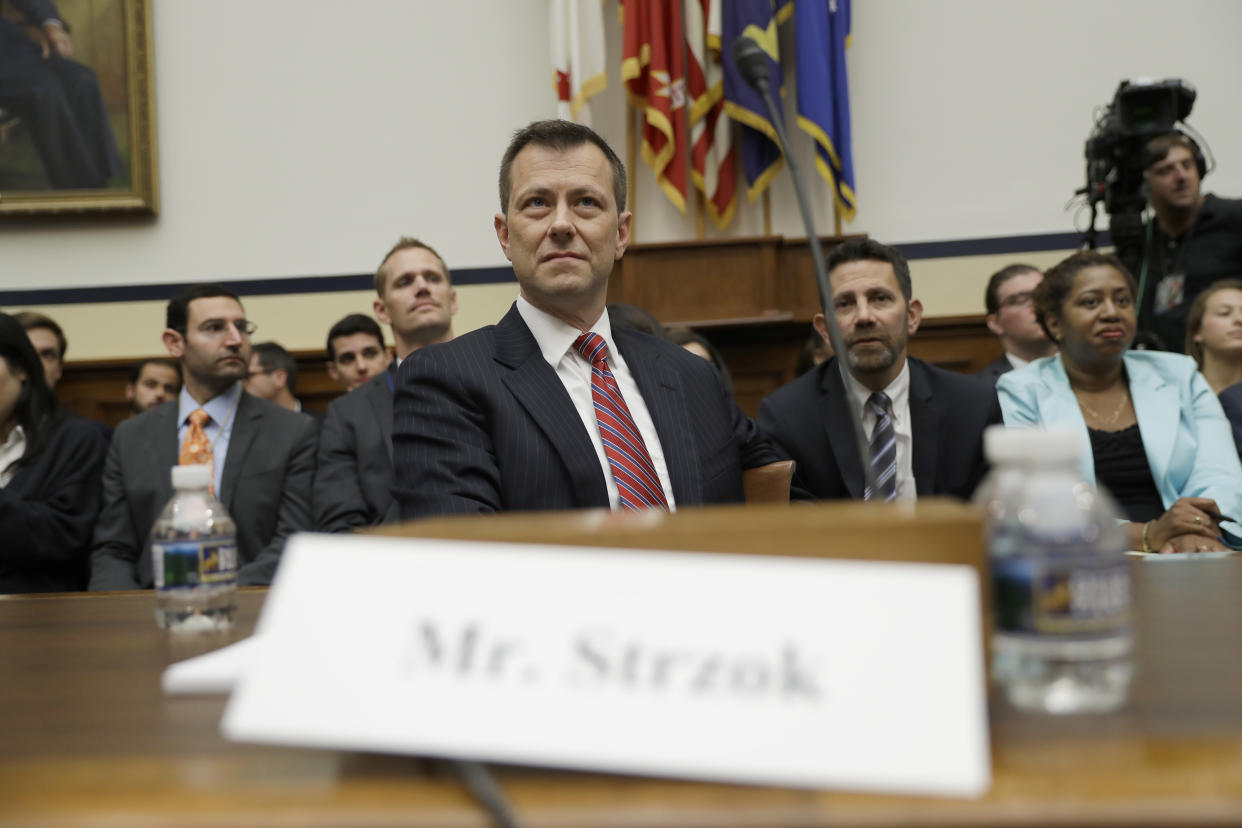 FBI Deputy Assistant Director Peter Strzok at the House Judiciary Committee hearing. (Photo: Evan Vucci/AP)