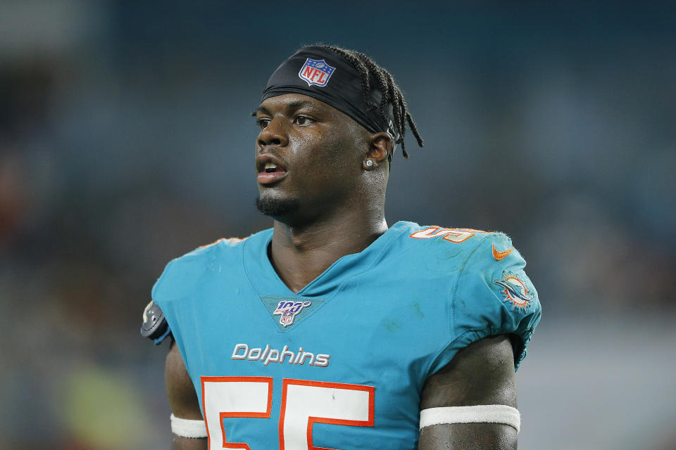 Jerome Baker had a positive message for his Dolphins teammates. (Getty Images)