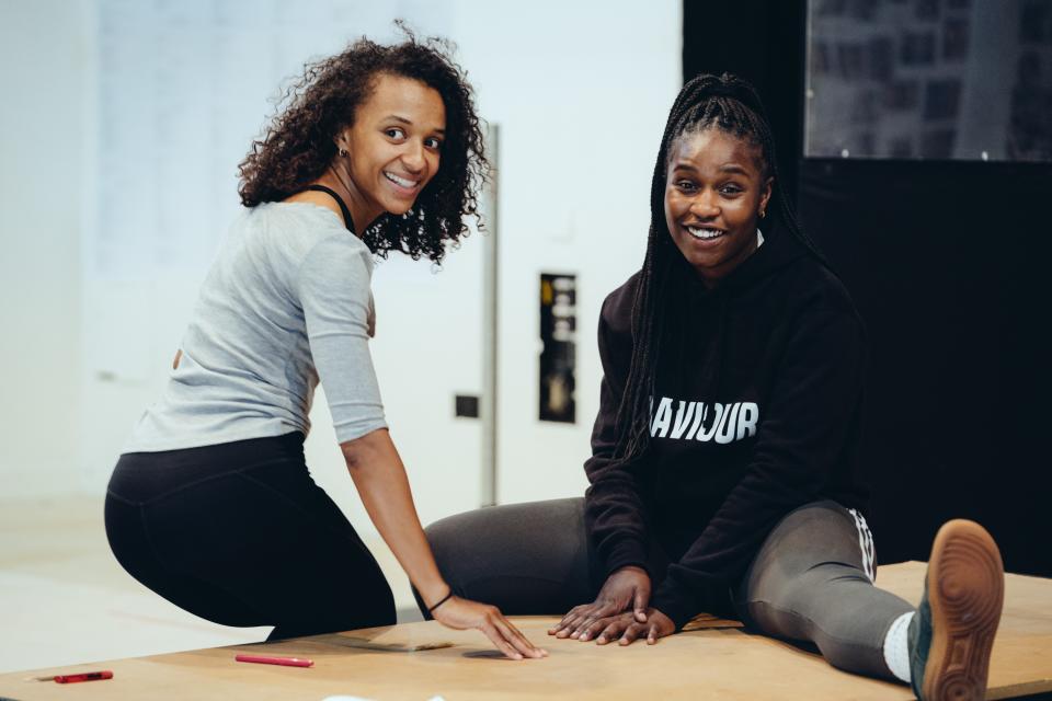 Tia Bannon & Leanna Henlon in rehearsals for seven methods (Helen Murray)