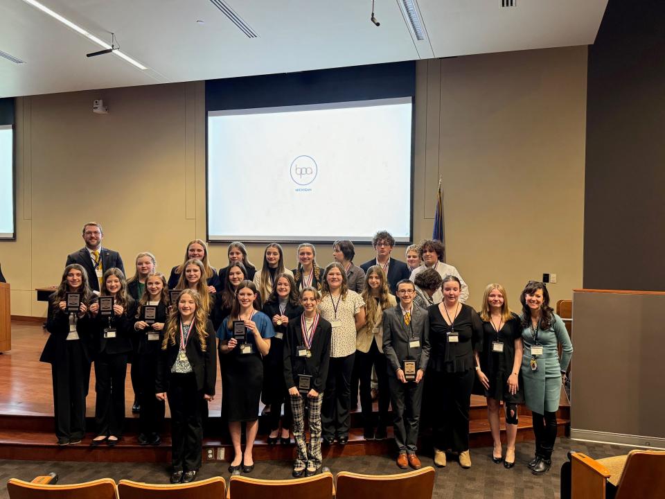 The Davis Middle School Business Professionals of America Chapter recently competed at the state level in Grand Rapids.