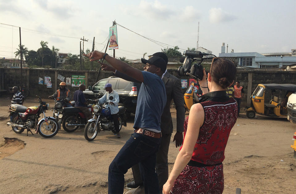 David and Jessica Oyelowo on location in Lagos, Nigeria.