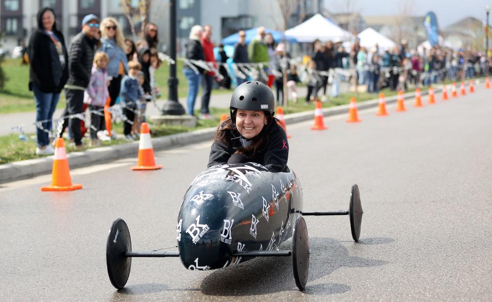 Diana Sanchez competes in the 3rd Annual LiveDAYBREAK Soap Box Derby in South Jordan on Saturday, May 6, 2023. | Kristin Murphy, Deseret News